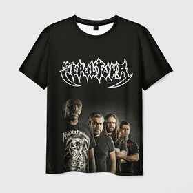 Мужская футболка 3D с принтом Sepultura в Белгороде, 100% полиэфир | прямой крой, круглый вырез горловины, длина до линии бедер | Тематика изображения на принте: black | brazil | death | metall | rock | sepultura