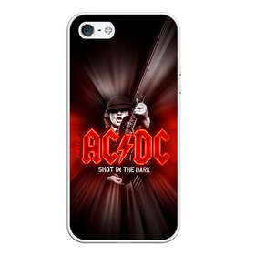 Чехол для iPhone 5/5S матовый с принтом AC/DC: Angus Young в Белгороде, Силикон | Область печати: задняя сторона чехла, без боковых панелей | ac | ac dc | ac|dc | angus young | dc. logo | hard | rock | ангус янг | логотип