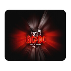 Коврик для мышки прямоугольный с принтом AC/DC: Angus Young в Белгороде, натуральный каучук | размер 230 х 185 мм; запечатка лицевой стороны | ac | ac dc | ac|dc | angus young | dc. logo | hard | rock | ангус янг | логотип
