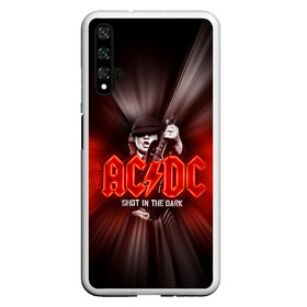 Чехол для Honor 20 с принтом AC/DC: Angus Young в Белгороде, Силикон | Область печати: задняя сторона чехла, без боковых панелей | ac | ac dc | ac|dc | angus young | dc. logo | hard | rock | ангус янг | логотип