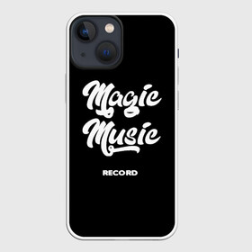 Чехол для iPhone 13 mini с принтом Magic Music Record | White on Black в Белгороде,  |  | magic | music | record | white on black | белая | белый на черном | знаменитость | музыкант