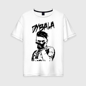 Женская футболка хлопок Oversize с принтом DYBALA Juventus жест в Белгороде, 100% хлопок | свободный крой, круглый ворот, спущенный рукав, длина до линии бедер
 | 10 | ac milan | champions | fifa | juve | juventus | juvi | paulo dybala | soccer | uefa | дубала | лига чемпионов | номер | пауло дибала | сборная аргентины | спорт | уефа | фифа | фк | футбол | футболист | футбольный клуб | 