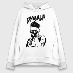 Женское худи Oversize хлопок с принтом DYBALA Juventus жест в Белгороде, френч-терри — 70% хлопок, 30% полиэстер. Мягкий теплый начес внутри —100% хлопок | боковые карманы, эластичные манжеты и нижняя кромка, капюшон на магнитной кнопке | 10 | ac milan | champions | fifa | juve | juventus | juvi | paulo dybala | soccer | uefa | дубала | лига чемпионов | номер | пауло дибала | сборная аргентины | спорт | уефа | фифа | фк | футбол | футболист | футбольный клуб | 