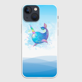 Чехол для iPhone 13 mini с принтом Дельфин единорог в Белгороде,  |  | Тематика изображения на принте: cute | dolphin | unicorn | два дельфина | дельфин | дельфин в море | дельфинами | единорог | милый | мир | подводный