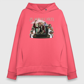 Женское худи Oversize хлопок с принтом Playboi Carti в Белгороде, френч-терри — 70% хлопок, 30% полиэстер. Мягкий теплый начес внутри —100% хлопок | боковые карманы, эластичные манжеты и нижняя кромка, капюшон на магнитной кнопке | Тематика изображения на принте: hip hop | swag | trap | wlr