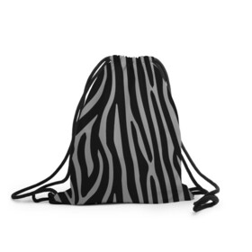 Рюкзак-мешок 3D с принтом Zebra Camouflage в Белгороде, 100% полиэстер | плотность ткани — 200 г/м2, размер — 35 х 45 см; лямки — толстые шнурки, застежка на шнуровке, без карманов и подкладки | Тематика изображения на принте: animal | blackandwhite | camouflage | stripes | zebra