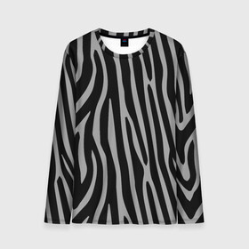 Мужской лонгслив 3D с принтом Zebra Camouflage в Белгороде, 100% полиэстер | длинные рукава, круглый вырез горловины, полуприлегающий силуэт | Тематика изображения на принте: animal | blackandwhite | camouflage | stripes | zebra