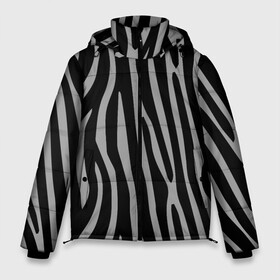 Мужская зимняя куртка 3D с принтом Zebra Camouflage в Белгороде, верх — 100% полиэстер; подкладка — 100% полиэстер; утеплитель — 100% полиэстер | длина ниже бедра, свободный силуэт Оверсайз. Есть воротник-стойка, отстегивающийся капюшон и ветрозащитная планка. 

Боковые карманы с листочкой на кнопках и внутренний карман на молнии. | Тематика изображения на принте: animal | blackandwhite | camouflage | stripes | zebra