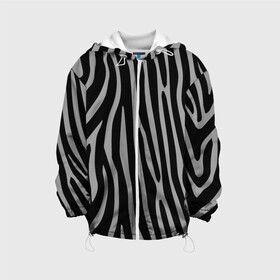 Детская куртка 3D с принтом Zebra Camouflage в Белгороде, 100% полиэстер | застежка — молния, подол и капюшон оформлены резинкой с фиксаторами, по бокам — два кармана без застежек, один потайной карман на груди, плотность верхнего слоя — 90 г/м2; плотность флисового подклада — 260 г/м2 | animal | blackandwhite | camouflage | stripes | zebra