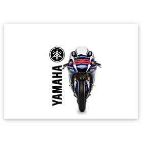 Поздравительная открытка с принтом YAMAHA [002] в Белгороде, 100% бумага | плотность бумаги 280 г/м2, матовая, на обратной стороне линовка и место для марки
 | moto | yamaha | мотоцикл | ямана | ямаха