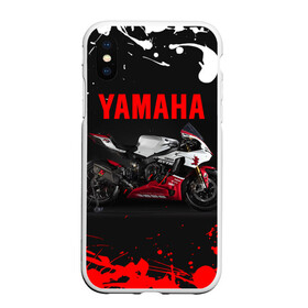 Чехол для iPhone XS Max матовый с принтом YAMAHA [004] в Белгороде, Силикон | Область печати: задняя сторона чехла, без боковых панелей | moto | yamaha | мотоцикл | ямана | ямаха