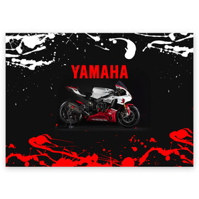 Поздравительная открытка с принтом YAMAHA [004] в Белгороде, 100% бумага | плотность бумаги 280 г/м2, матовая, на обратной стороне линовка и место для марки
 | moto | yamaha | мотоцикл | ямана | ямаха