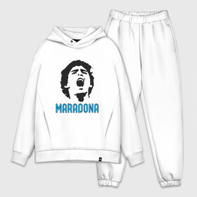 Мужской костюм хлопок OVERSIZE с принтом Maradona Scream в Белгороде,  |  | argentina | maradona | messi | sport | аргентина | гол | диего | марадона | месси | мяч | рука бога | спорт | футбол | чемпион