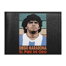 Обложка для студенческого билета с принтом Maradona - El Pibe De Oro в Белгороде, натуральная кожа | Размер: 11*8 см; Печать на всей внешней стороне | Тематика изображения на принте: argentina | maradona | messi | sport | аргентина | гол | диего | марадона | месси | мяч | рука бога | спорт | футбол | чемпион