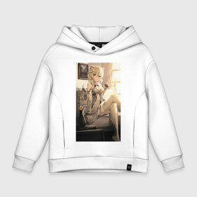 Детское худи Oversize хлопок с принтом Lumine fan art в Белгороде, френч-терри — 70% хлопок, 30% полиэстер. Мягкий теплый начес внутри —100% хлопок | боковые карманы, эластичные манжеты и нижняя кромка, капюшон на магнитной кнопке | Тематика изображения на принте: art | fanart | game | genshin | impact | lumine | арт | люмин | фан