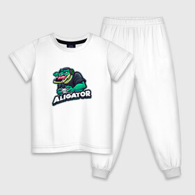 Детская пижама хлопок с принтом Аллигатор в Белгороде, 100% хлопок |  брюки и футболка прямого кроя, без карманов, на брюках мягкая резинка на поясе и по низу штанин
 | Тематика изображения на принте: alligator | crocodile | reptile | аллигатор | крокодил | крокодильчик