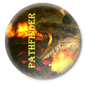 Значок с принтом Pathfinder НРИ в Белгороде,  металл | круглая форма, металлическая застежка в виде булавки | pathfinder | roleplaying game | настолка | настольная ролевая игра | настольные игры | настольщик | нри