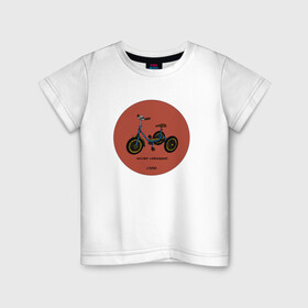 Детская футболка хлопок с принтом Ретро велосипед в Белгороде, 100% хлопок | круглый вырез горловины, полуприлегающий силуэт, длина до линии бедер | велосипед | винтаж | ностальгия | ретро | ссср