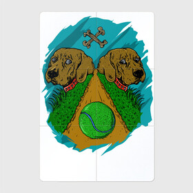 Магнитный плакат 2Х3 с принтом Мяч судьбы в Белгороде, Полимерный материал с магнитным слоем | 6 деталей размером 9*9 см | dog | друг человека | мячик | пёс | собаки