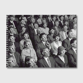 Альбом для рисования с принтом Люди смотрят фильм в 3d очках в Белгороде, 100% бумага
 | матовая бумага, плотность 200 мг. | Тематика изображения на принте: 20 век | 3д очки | art | black white | cinema | color | emotions | history | human | jacket | man | movie | nostalgia | retro | woman | женщина | искусство | история | кино | кинотеатр | классика | мужчина | ностальгия | пиджак | р
