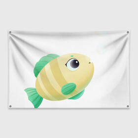 Флаг-баннер с принтом Золотая рыбка в Белгороде, 100% полиэстер | размер 67 х 109 см, плотность ткани — 95 г/м2; по краям флага есть четыре люверса для крепления | золотая рыбка | морские животные | морские обитатели | морские рыбы | рыба | рыбка