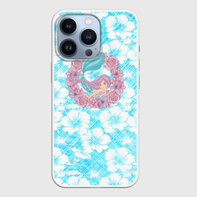 Чехол для iPhone 13 Pro с принтом Русалочка и цветы в Белгороде,  |  | flowers | mermaid | морская | русалка | русалочка | ундина | цветы