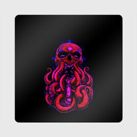 Магнит виниловый Квадрат с принтом Череп Осьминог Octopus Skull в Белгороде, полимерный материал с магнитным слоем | размер 9*9 см, закругленные углы | Тематика изображения на принте: animal | beast | kraken | monster | ocean | octopus | sea | skull | water | waves | вода | животные | звери | кракен | монстр | море | океан | осьминог | рыбы | череп | щупальца