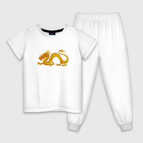 Детская пижама хлопок с принтом Дракон в Белгороде, 100% хлопок |  брюки и футболка прямого кроя, без карманов, на брюках мягкая резинка на поясе и по низу штанин
 | Тематика изображения на принте: дракон | дракончик | китайский дракон