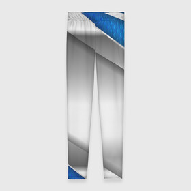 Леггинсы 3D с принтом 3D СЕРЕБРО BLUE LINES в Белгороде, 80% полиэстер, 20% эластан | Эластичный пояс, зауженные к низу, низкая посадка | 3d | 3д | sport | абстракция | линии | паттерн | соты | спортивный стиль | текстуры