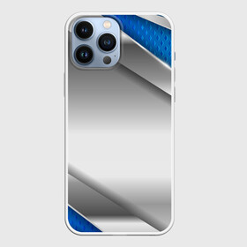 Чехол для iPhone 13 Pro Max с принтом 3D СЕРЕБРО BLUE LINES в Белгороде,  |  | 3d | 3д | sport | абстракция | линии | паттерн | соты | спортивный стиль | текстуры
