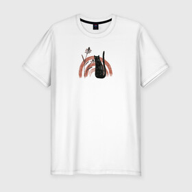 Мужская футболка хлопок Slim с принтом Black Cat в Белгороде, 92% хлопок, 8% лайкра | приталенный силуэт, круглый вырез ворота, длина до линии бедра, короткий рукав | животные | звери | кот | кошка | питомец