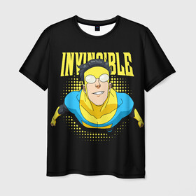 Мужская футболка 3D с принтом Invincible в Белгороде, 100% полиэфир | прямой крой, круглый вырез горловины, длина до линии бедер | invincible | комикс | марк грейсон | мультсериал | неуязвимый | супергерой