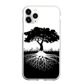 Чехол для iPhone 11 Pro матовый с принтом ДЕРЕВО ИНЬ-ЯНЬ в Белгороде, Силикон |  | blackwhite | evil | tree | дерево | добро | зло | инь янь | корни | лес | листья | природа | саванна | узор | черно белое