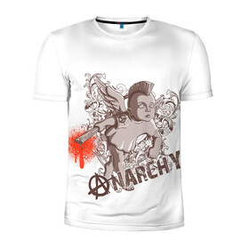Мужская футболка 3D спортивная с принтом АНГЕЛ АНАРХИИ в Белгороде, 100% полиэстер с улучшенными характеристиками | приталенный силуэт, круглая горловина, широкие плечи, сужается к линии бедра | anarchy | angel | art | blood | punk | анархия | ангел | ирокез | кровь | крылья | культура | мальчик | панк | символ | узор