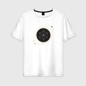 Женская футболка хлопок Oversize с принтом карта таро звезда в Белгороде, 100% хлопок | свободный крой, круглый ворот, спущенный рукав, длина до линии бедер
 | астрология | звезда | карма | карта | космос | магия | мистика | оккультный глаз | планеты | расклад мистическое существо | руны | таро