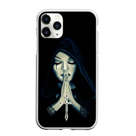 Чехол для iPhone 11 Pro матовый с принтом Монашка с крестом в Белгороде, Силикон |  | анархия | крест | крест и монашка | крест череп | крестик | манархия | манашка | молитва | молится | монашка | монашка и крест | монашка с крестиком | монашка с крестом | монашки | с крестом | череп