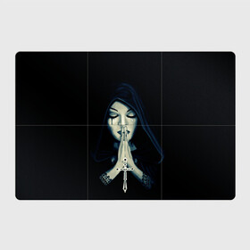 Магнитный плакат 3Х2 с принтом Монашка с крестом в Белгороде, Полимерный материал с магнитным слоем | 6 деталей размером 9*9 см | анархия | крест | крест и монашка | крест череп | крестик | манархия | манашка | молитва | молится | монашка | монашка и крест | монашка с крестиком | монашка с крестом | монашки | с крестом | череп