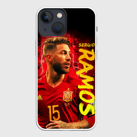 Чехол для iPhone 13 mini с принтом Серхио Рамос, Сборная Испании в Белгороде,  |  | sergio ramos | sr4 | номер 4 | реал мадрид | сборная испании | серхио рамос | футбол | футболист