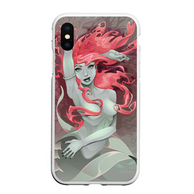 Чехол для iPhone XS Max матовый с принтом Красивая русалочка Beautiful mermaid в Белгороде, Силикон | Область печати: задняя сторона чехла, без боковых панелей | Тематика изображения на принте: mermaid | naiad | nymph | rusalka | ведява | водяница | восточнославянская мифология | дух | лесовица | мифология | морская дева | нимфа | русал | русалии | русалка | русалочка | ундина | фараонка