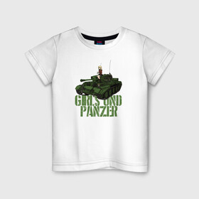 Детская футболка хлопок с принтом Girls und Panzer св Глориана в Белгороде, 100% хлопок | круглый вырез горловины, полуприлегающий силуэт, длина до линии бедер | Тематика изображения на принте: darjeeling | girls und panzer | girls und panzer правда | дарджилинг | девочки и танки | девушки и танки | катюша | нисидзуми михо | правда | танки