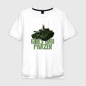 Мужская футболка хлопок Oversize с принтом Girls und Panzer св Глориана в Белгороде, 100% хлопок | свободный крой, круглый ворот, “спинка” длиннее передней части | darjeeling | girls und panzer | girls und panzer правда | дарджилинг | девочки и танки | девушки и танки | катюша | нисидзуми михо | правда | танки