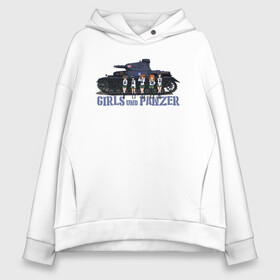 Женское худи Oversize хлопок с принтом Girls und Panzer Oarai в Белгороде, френч-терри — 70% хлопок, 30% полиэстер. Мягкий теплый начес внутри —100% хлопок | боковые карманы, эластичные манжеты и нижняя кромка, капюшон на магнитной кнопке | darjeeling | girls und panzer | girls und panzer правда | дарджилинг | девочки и танки | девушки и танки | катюша | нисидзуми михо | правда | танки