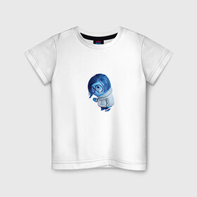 Детская футболка хлопок с принтом Circle of sadness в Белгороде, 100% хлопок | круглый вырез горловины, полуприлегающий силуэт, длина до линии бедер | inside out | sadness | vdkarsvet | головоломка | грусть | печаль | эмоции