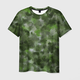 Мужская футболка 3D с принтом Canvas Green Camo в Белгороде, 100% полиэфир | прямой крой, круглый вырез горловины, длина до линии бедер | abstraction | camouflage | canvas | green | камуфляж