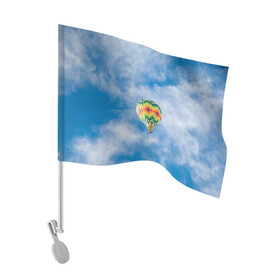 Флаг для автомобиля с принтом Воздушный шар в небе в Белгороде, 100% полиэстер | Размер: 30*21 см | воздушные | воздушный | небеса | небесный | небо | облака | облако | туча | тучи | шар | шары