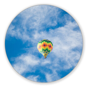 Коврик для мышки круглый с принтом Воздушный шар в небе в Белгороде, резина и полиэстер | круглая форма, изображение наносится на всю лицевую часть | воздушные | воздушный | небеса | небесный | небо | облака | облако | туча | тучи | шар | шары