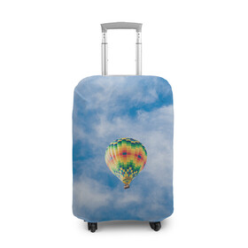 Чехол для чемодана 3D с принтом Воздушный шар в небе в Белгороде, 86% полиэфир, 14% спандекс | двустороннее нанесение принта, прорези для ручек и колес | воздушные | воздушный | небеса | небесный | небо | облака | облако | туча | тучи | шар | шары