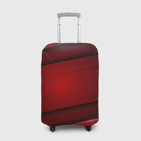 Чехол для чемодана 3D с принтом 3D red Абстрактные линии в Белгороде, 86% полиэфир, 14% спандекс | двустороннее нанесение принта, прорези для ручек и колес | 3d | 3д | sport | абстракция | линии | паттерн | соты | спортивный стиль | текстуры