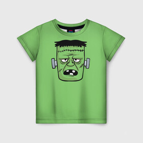 Детская футболка 3D с принтом Зеленый Франкенштейн в Белгороде, 100% гипоаллергенный полиэфир | прямой крой, круглый вырез горловины, длина до линии бедер, чуть спущенное плечо, ткань немного тянется | Тематика изображения на принте: зеленый | монстр | фильмы | франкенштейн | чудовище | шрек