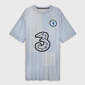 Платье-футболка 3D с принтом FC Chelsea | Goalkeeper Stadium (2022 23) в Белгороде,  |  | 0x000000123 | chelsea | goalkeeper | stamford bridge | вернер | вратарь | канте | стамфорд бридж | челси